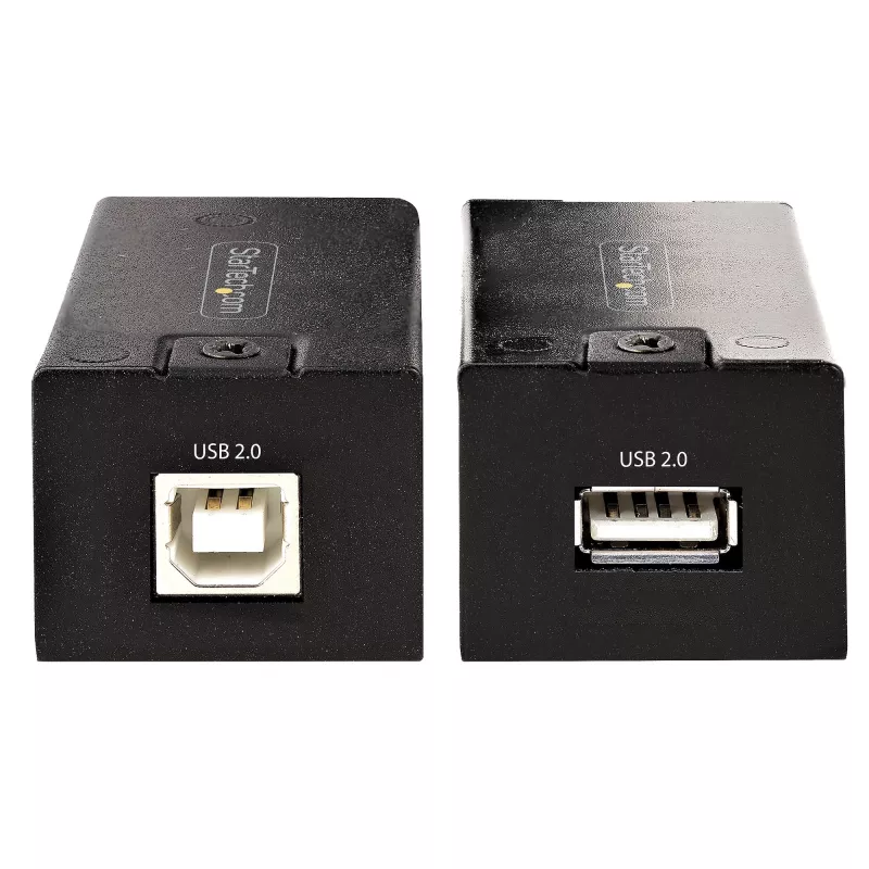 StarTech.com Extensor USB 2.0 de 150 m (492 ft) através de cabo Ethernet Cat5e/Cat6, extensor USB com alimentação externa via cabo RJ45/rede, extensor/adaptador USB através de cabo Ethernet