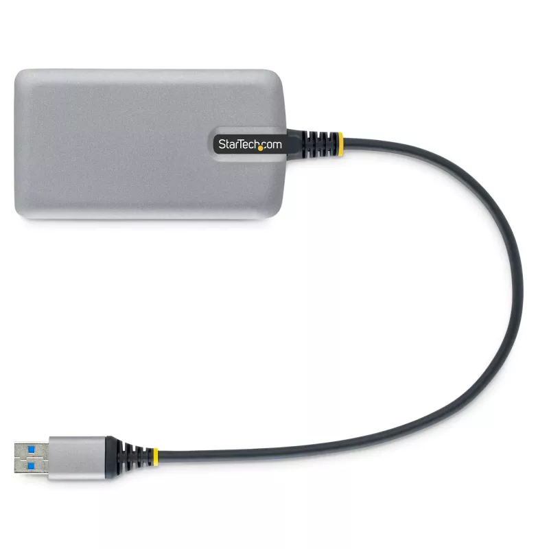 StarTech.com Hub USB de 3 portas com Ethernet – 3 portas USB-A – Gigabit Ethernet (RJ-45) – USB 3.0 5Gbit/s – Alimentado pelo barramento – Cabo de 30 cm – Adaptador hub USB portátil para portátil com GbE