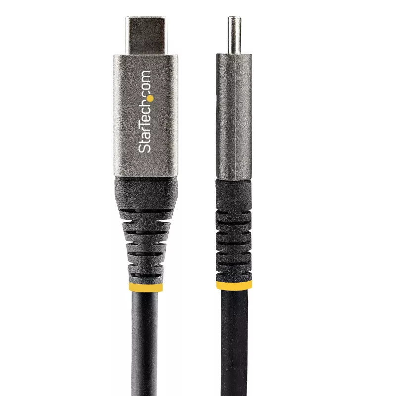 StarTech.com Cabo USB-C de 20 polegadas (50 cm) 10 Gbit/s – Cabo USB 3.1 Type-C – Carregamento Power Delivery 100 W (5 A), DP Alt Mode – Cabo USB-C para portátil/telefone/dispositivo USB-C – Carregar/sincronizar