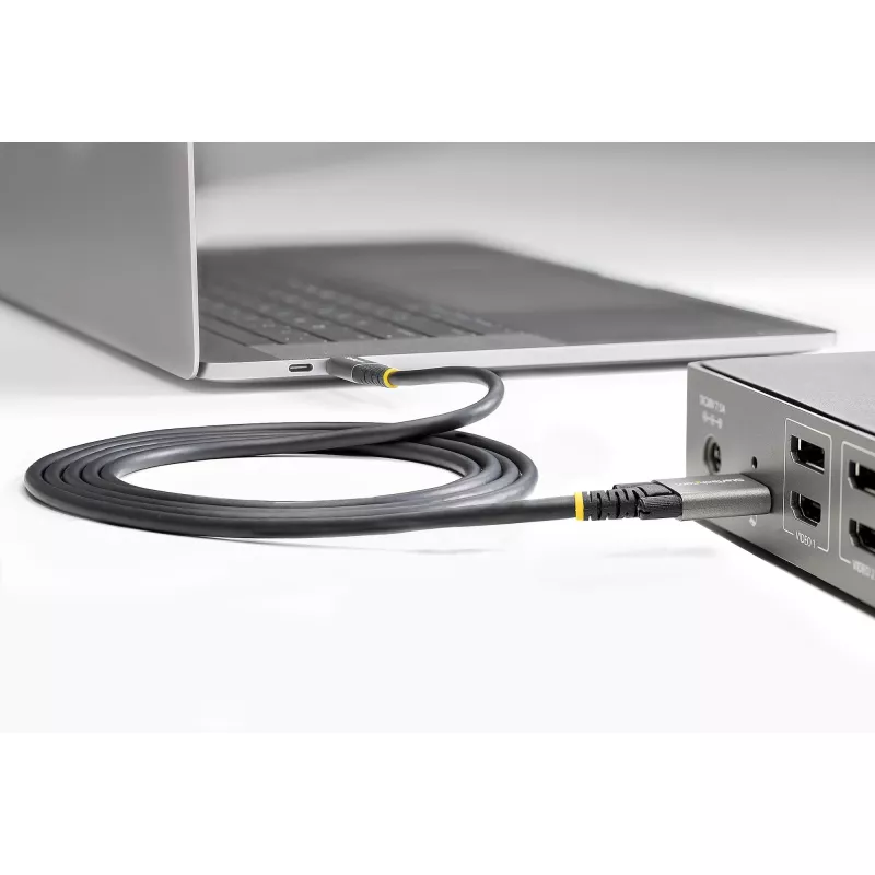 StarTech.com Cabo USB-C de 0,91 m com bloqueio lateral por parafuso 10 Gbit/s – Cabo USB-C certificado USB-IF – Cabo USB 3.1/3.2 Gen 2 Type-C – Carregamento Power Delivery 100 W (5 A), DP Alt Mode – Bloqueio duplo por parafuso – Cabo USB-C carregar/sincronizar