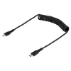 StarTech.com Cabo USB-C para Lightning de 1m (3ft), certificado MFi, cabo espiral para carregamento de iPhone, preto, revestimento TPE robusto fibra de aramida, cabo espiral Lightning durável