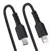 StarTech.com Cabo USB-C para Lightning de 1m (3ft), certificado MFi, cabo espiral para carregamento de iPhone, preto, revestimento TPE robusto fibra de aramida, cabo espiral Lightning durável