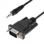 StarTech.com Cabo série DB9 para 3,5 mm de 1 m para configuração de dispositivos série, ficha RS232 DB9 para cabo de 3,5 mm, utilizado para calibração de projetores, sinalização digital e televisores através da porta áudio