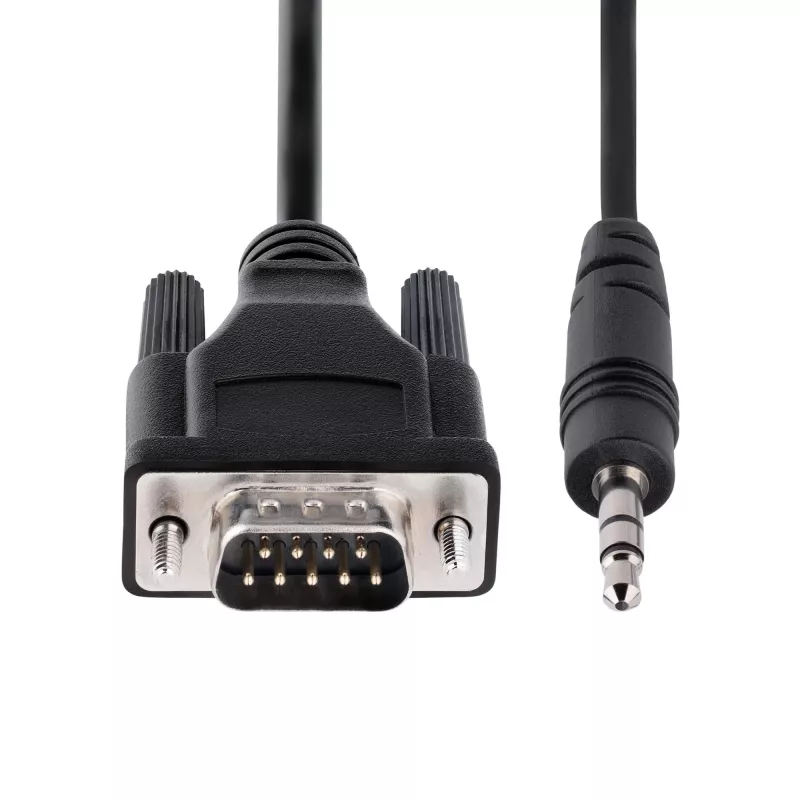 StarTech.com Cabo série DB9 para 3,5 mm de 1 m para configuração de dispositivos série, ficha RS232 DB9 para cabo de 3,5 mm, utilizado para calibração de projetores, sinalização digital e televisores através da porta áudio
