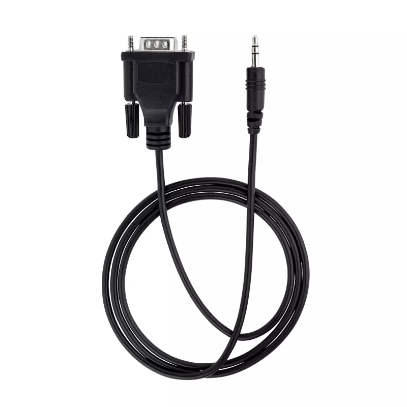 StarTech.com Cabo série DB9 para 3,5 mm de 1 m para configuração de dispositivos série, ficha RS232 DB9 para cabo de 3,5 mm, utilizado para calibração de projetores, sinalização digital e televisores através da porta áudio