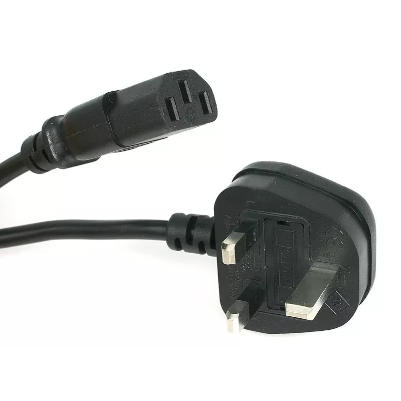 StarTech.com Cabo de alimentação para computador UK de 0,9 m (3ft), BS 1363 para C13, 18AWG, 10A 250V, cabo de alimentação de substituição, cabo de alimentação UK / cabo de alimentação de PC, cabo de alimentação de TV