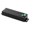 StarTech.com Hub USB 2.0 Industrial de 10 portas, hub USB robusto com proteção ESD nível 4, hub USB-A para montagem em calha DIN/parede/secretária, expansão de portas USB com conectores bloqueáveis, hub USB multiporta