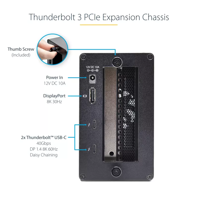 StarTech.com Caixa de expansão PCIe Thunderbolt 3 de slot duplo