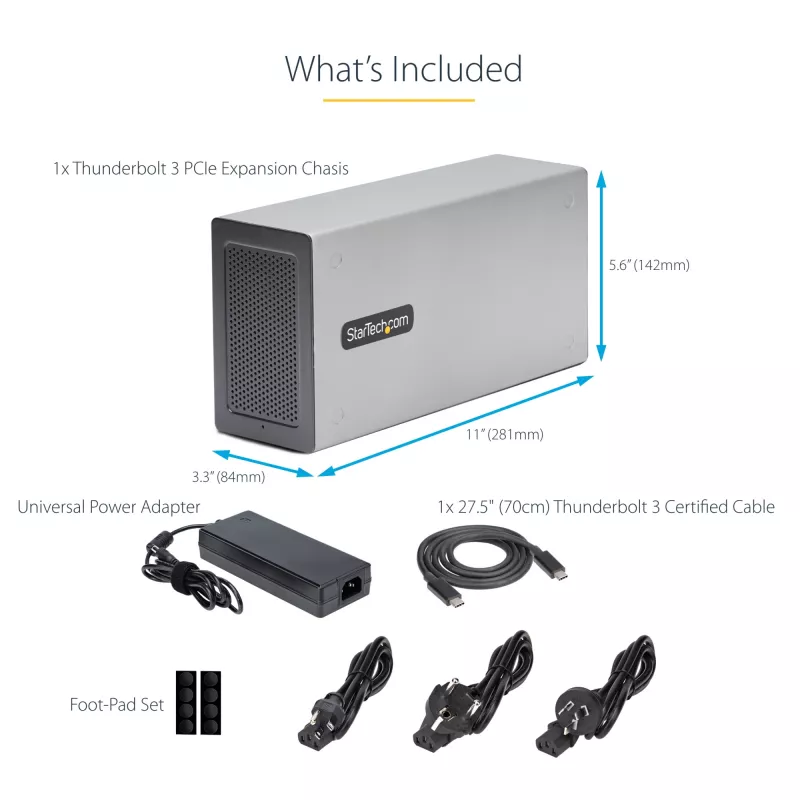 StarTech.com Caixa de expansão PCIe Thunderbolt 3 de slot duplo