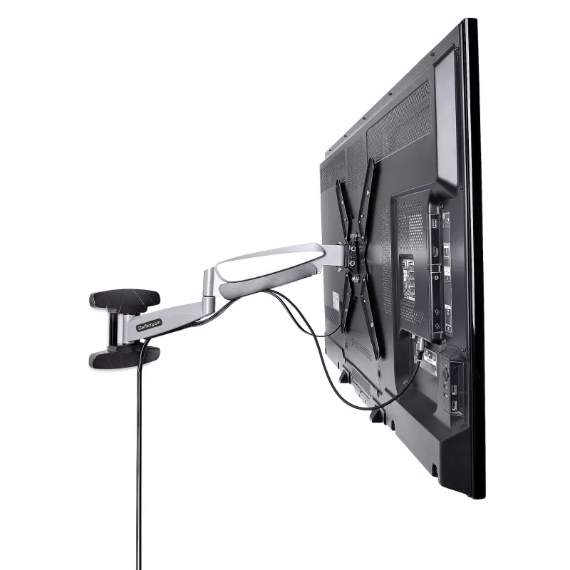 StarTech.com Suporte de parede VESA para TV, suporte de parede de TV Full-Motion ajustável para ecrãs de 23 a 55 polegadas, suporte de TV plano suporta 30 kg, suporte de parede de TV extensível/inclinável/orientável
