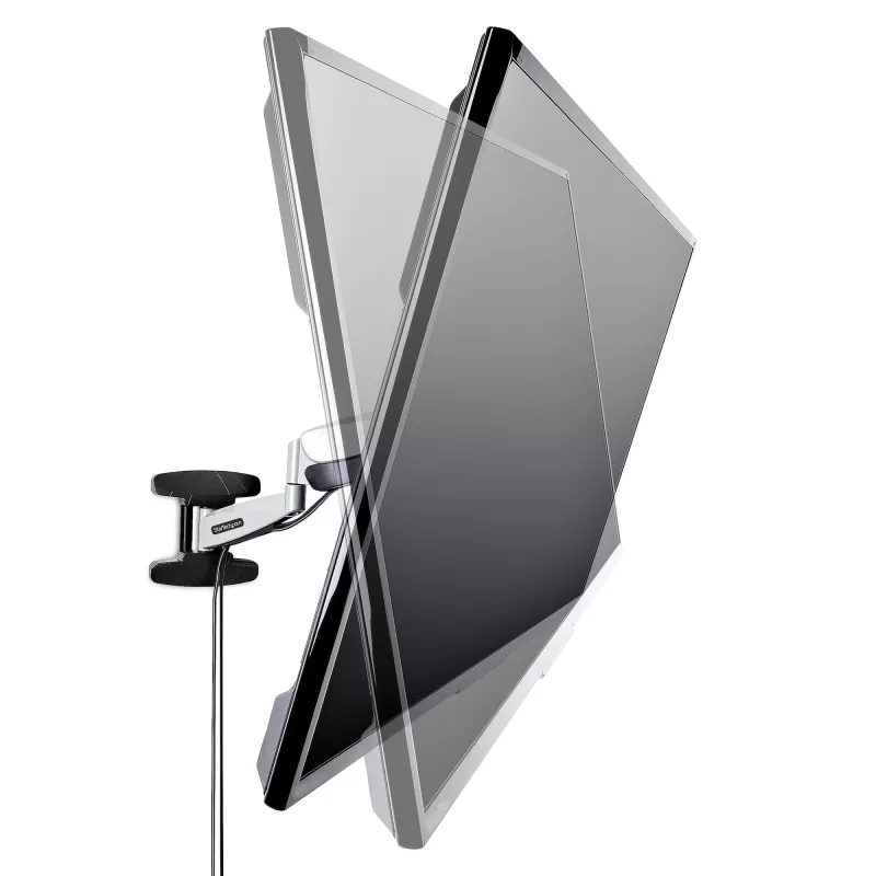StarTech.com Suporte de parede VESA para TV, suporte de parede de TV Full-Motion ajustável para ecrãs de 23 a 55 polegadas, suporte de TV plano suporta 30 kg, suporte de parede de TV extensível/inclinável/orientável