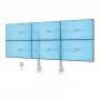 StarTech.com Suporte de secretária para seis monitores com barra transversal, para ecrãs de computador até 32 polegadas, máx. 8 kg por monitor, coluna dupla, fixação em C/passagem pela secretária, ajustável em altura