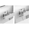 StarTech.com Suporte de secretária para seis monitores com barra transversal, para ecrãs de computador até 32 polegadas, máx. 8 kg por monitor, coluna dupla, fixação em C/passagem pela secretária, ajustável em altura