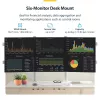 StarTech.com Suporte de secretária para seis monitores com barra transversal, para ecrãs de computador até 32 polegadas, máx. 8 kg por monitor, coluna dupla, fixação em C/passagem pela secretária, ajustável em altura