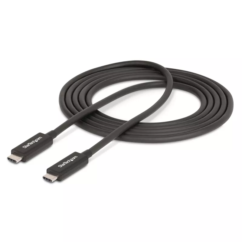 StarTech.com Cabo Thunderbolt 4 ativo de 2m, 40 Gbit/s, Power Delivery 100W, vídeo 4K/8K, cabo Thunderbolt certificado Intel – Compatível com USB4/Thunderbolt 4/USB 3.2/USB Type-C/DisplayPort/Thunderbolt 3