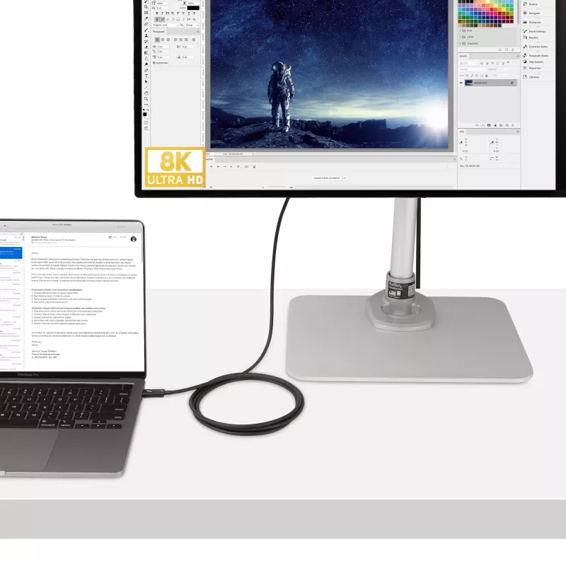 StarTech.com Cabo Thunderbolt 4 ativo de 2m, 40 Gbit/s, Power Delivery 100W, vídeo 4K/8K, cabo Thunderbolt certificado Intel – Compatível com USB4/Thunderbolt 4/USB 3.2/USB Type-C/DisplayPort/Thunderbolt 3
