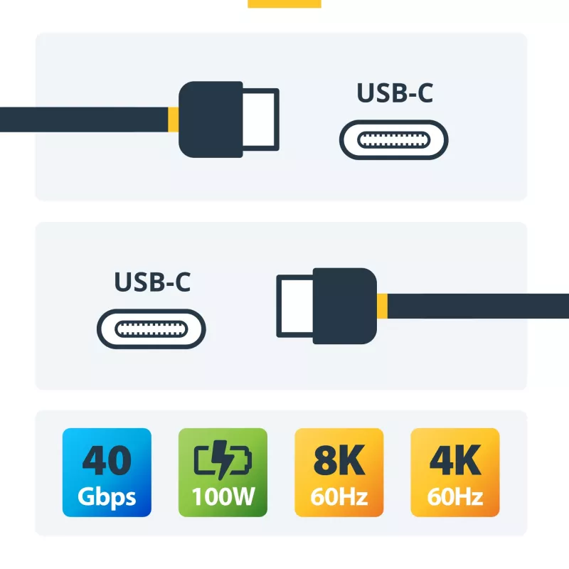 StarTech.com Cabo Thunderbolt 4 ativo de 2m, 40 Gbit/s, Power Delivery 100W, vídeo 4K/8K, cabo Thunderbolt certificado Intel – Compatível com USB4/Thunderbolt 4/USB 3.2/USB Type-C/DisplayPort/Thunderbolt 3