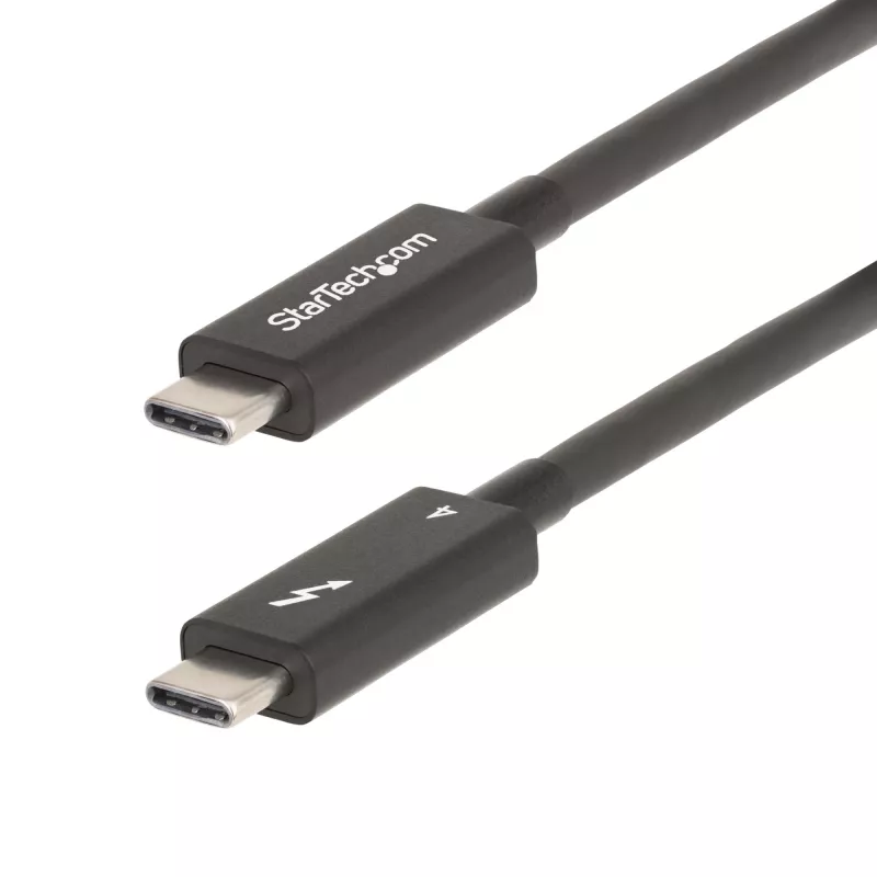 StarTech.com Cabo Thunderbolt 4 ativo de 2m, 40 Gbit/s, Power Delivery 100W, vídeo 4K/8K, cabo Thunderbolt certificado Intel – Compatível com USB4/Thunderbolt 4/USB 3.2/USB Type-C/DisplayPort/Thunderbolt 3