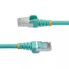 StarTech.com Cabo Ethernet CAT6a de 1,5m – Aqua – Low Smoke Zero Halogen (LSZH) – Cabo de rede patch S/FTP 10GbE 500MHz 100W PoE++ RJ-45 sem proteção do encaixe com alívio de tensão