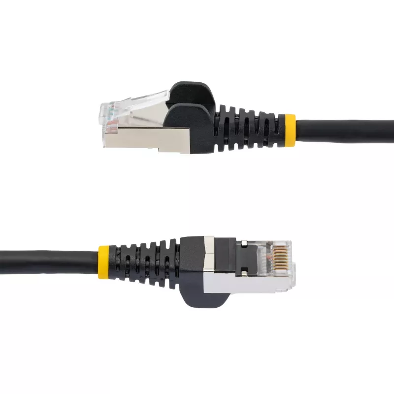 StarTech.com Cabo Ethernet CAT6a de 1,5m – Preto – Low Smoke Zero Halogen (LSZH) – Cabo de rede patch S/FTP 10GbE 500MHz 100W PoE++ RJ-45 sem proteção do encaixe com alívio de tensão