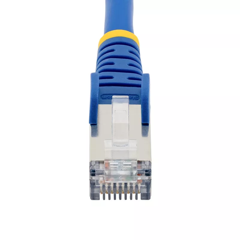 StarTech.com Cabo Ethernet CAT6a de 1,5 m – Azul – Low Smoke Zero Halogen (LSZH) – Cabo de rede patch S/FTP 10GbE 500 MHz 100 W PoE++ RJ-45 sem proteção do encaixe com alívio de tensão