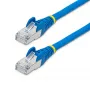 StarTech.com Cabo Ethernet CAT6a de 1m – Azul – baixo fumo e sem halogéneos (LSZH) – Cabo de rede patch S/FTP 10GbE 500MHz 100W PoE++ RJ-45 sem proteção do encaixe com alívio de tensão