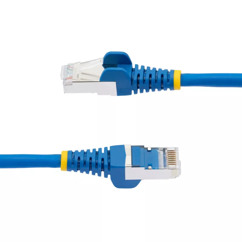 StarTech.com Cabo Ethernet CAT6a de 5m – Azul – LSZH – Cabo de rede patch S/FTP 10GbE 500MHz 100W PoE++ RJ-45 sem proteção do encaixe com alívio de tensão