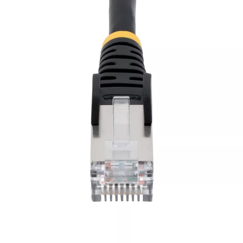 StarTech.com Cabo Ethernet CAT6a de 7m – Preto – Low Smoke Zero Halogen (LSZH) – Cabo de rede patch S/FTP 10GbE 500MHz 100W PoE++ RJ-45 snagless com alívio de tensão