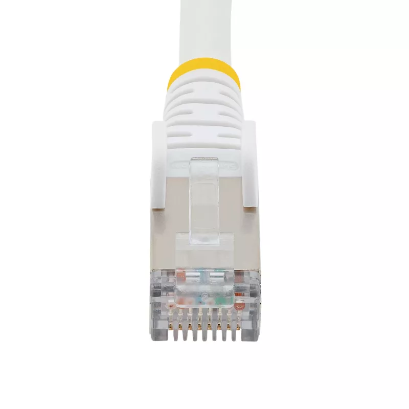 StarTech.com Cabo Ethernet CAT6a de 7,5m – Branco – Low Smoke Zero Halogen (LSZH) – Cabo de rede patch S/FTP 10GbE 500MHz 100W PoE++ RJ-45 snagless com alívio de tensão