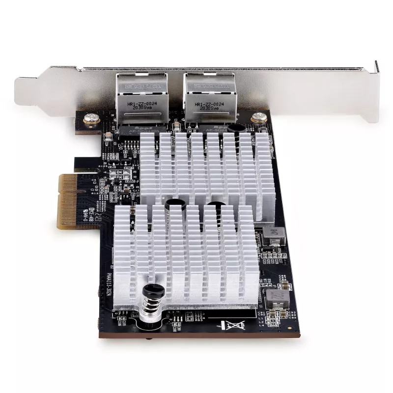 StarTech.com Placa adaptadora de rede PCIe 10GbE de 2 portas, placa de rede para PCs/servidores, placa Ethernet PCIe de seis velocidades com suporte Jumbo Frame, placa de interface NIC/LAN, 10GBASE-T e NBASE-T