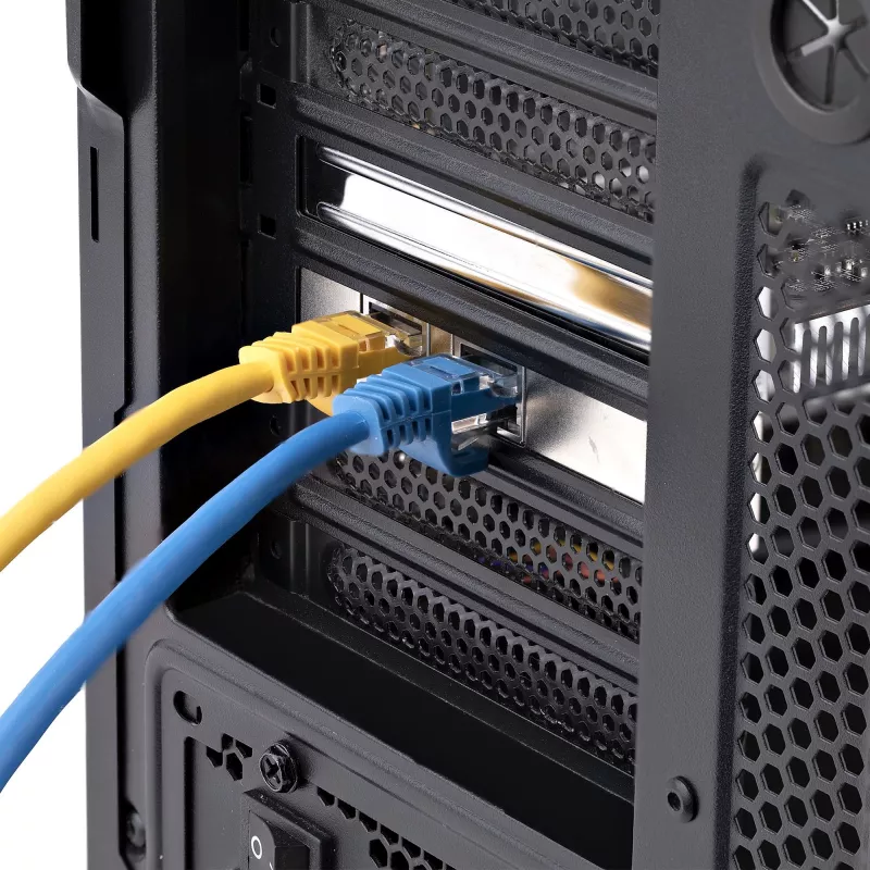 StarTech.com Placa adaptadora de rede PCIe 10GbE de 2 portas, placa de rede para PCs/servidores, placa Ethernet PCIe de seis velocidades com suporte Jumbo Frame, placa de interface NIC/LAN, 10GBASE-T e NBASE-T