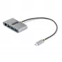 StarTech.com Hub USB-C de 3 portas com Ethernet - 3x USB-A - Ethernet Gigabit - USB 3.0 5Gbps - alimentado por bus - cabo host USB Type-C de 1ft/30cm - GbE - hub USB-C para USB-A portátil