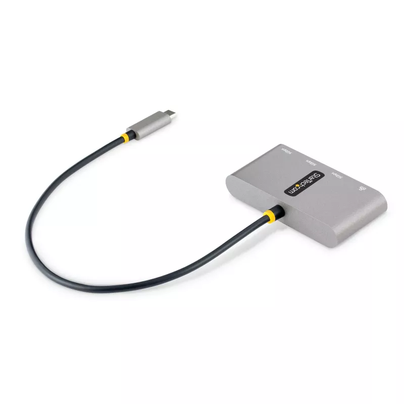 StarTech.com Hub USB-C de 3 portas com Ethernet - 3x USB-A - Ethernet Gigabit - USB 3.0 5Gbps - alimentado por bus - cabo host USB Type-C de 1ft/30cm - GbE - hub USB-C para USB-A portátil