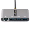StarTech.com Hub USB-C de 3 portas com Ethernet - 3x USB-A - Ethernet Gigabit - USB 3.0 5Gbps - alimentado por bus - cabo host USB Type-C de 1ft/30cm - GbE - hub USB-C para USB-A portátil