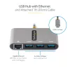 StarTech.com Hub USB-C de 3 portas com Ethernet - 3x USB-A - Ethernet Gigabit - USB 3.0 5Gbps - alimentado por bus - cabo host USB Type-C de 1ft/30cm - GbE - hub USB-C para USB-A portátil