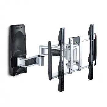 StarTech.com Suporte de parede para TV articulado, suporte de parede VESA, compatível com televisores de 26 a 65 polegadas/99 lb/planos/curvos, suporte de parede plano extensível para TV, suporte de parede de canto ajustável para TV
