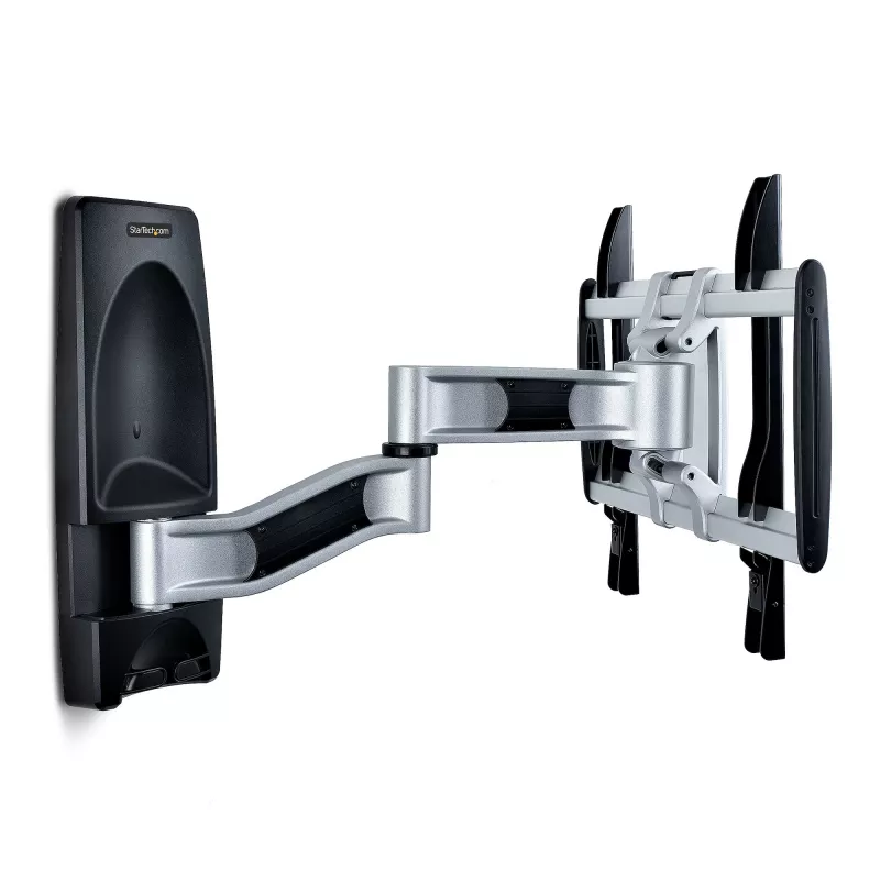 StarTech.com Suporte de parede para TV articulado, suporte de parede VESA, compatível com televisores de 26 a 65 polegadas/99 lb/planos/curvos, suporte de parede plano extensível para TV, suporte de parede de canto ajustável para TV