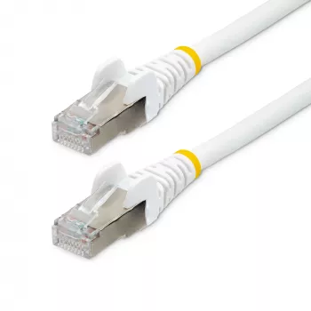 StarTech.com Cabo Ethernet CAT6a de 7m - Branco - LSZH - 10GbE 500MHz 100W PoE++ RJ-45 sem lingueta com alívio de tensão cabo de rede S/FTP