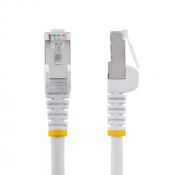 StarTech.com Cabo Ethernet CAT6a de 7m - Branco - LSZH - 10GbE 500MHz 100W PoE++ RJ-45 sem lingueta com alívio de tensão cabo de rede S/FTP