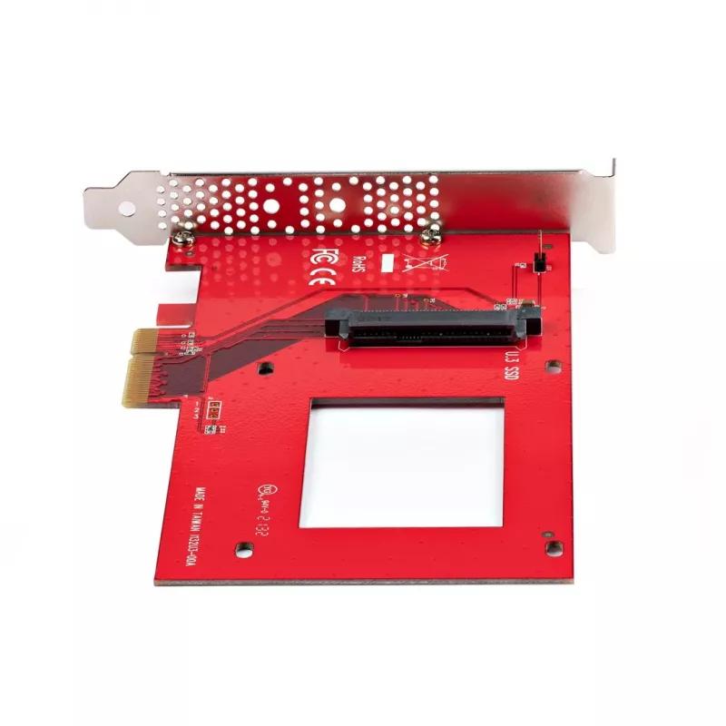 StarTech.com placa adaptadora de U.3 para PCIe, adaptador PCIe 4.0 x4 para SSD NVMe U.3 de 2,5 polegadas, placa de expansão PCI Express SFF-TA-1001 para desktops/servidores, em conformidade com TAA – independente do sistema operativo