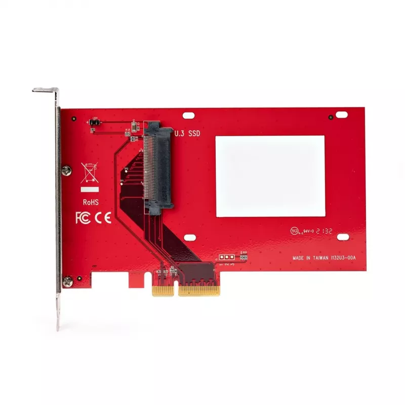 StarTech.com placa adaptadora de U.3 para PCIe, adaptador PCIe 4.0 x4 para SSD NVMe U.3 de 2,5 polegadas, placa de expansão PCI Express SFF-TA-1001 para desktops/servidores, em conformidade com TAA – independente do sistema operativo