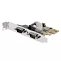 StarTech.com Placa de interface série PCI Express de 2 portas, placa série PCIe dual port para RS232 (DB9), UART 16C1050, suportes Low/Full Profile, retenção de COM, para Windows/Linux