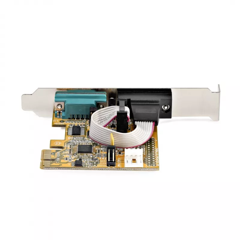 StarTech.com Placa de interface série PCI Express de 2 portas, placa série PCIe dual port para RS232 (DB9), UART 16C1050, suportes Low/Full Profile, retenção de COM, para Windows/Linux