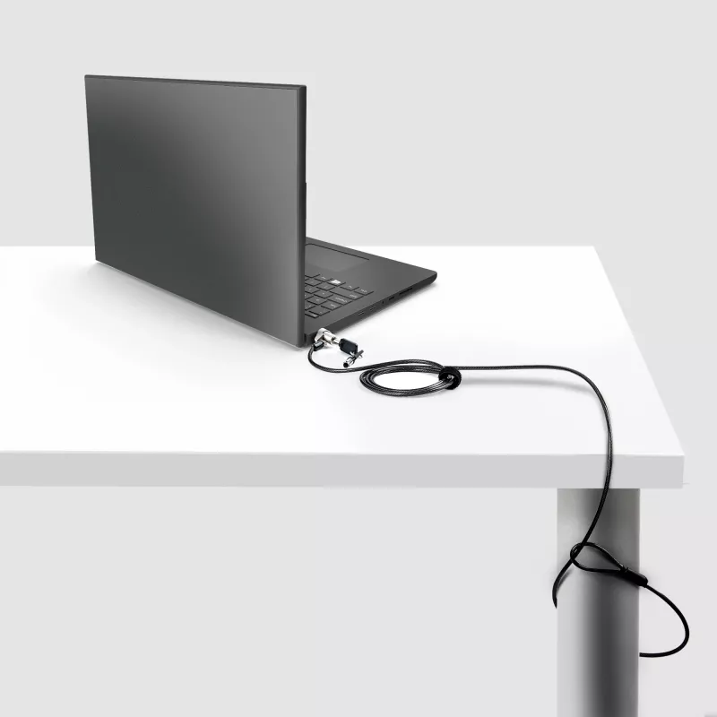 StarTech.com Cabo de segurança para portátil compatível com Noble Wedge®; 1,8 m, fechadura de chave antifurto, cabo de segurança para portáteis Dell XPS/Latitude/2-in-1, cabo de aço resistente a cortes para portátil