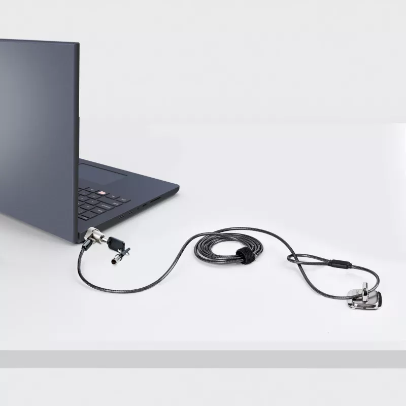 StarTech.com Cabo de segurança para portátil compatível com Noble Wedge®; 1,8 m, fechadura de chave antifurto, cabo de segurança para portáteis Dell XPS/Latitude/2-in-1, cabo de aço resistente a cortes para portátil