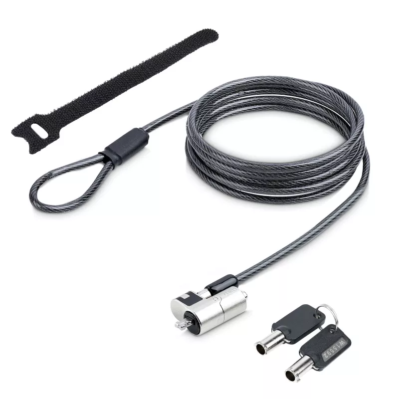 StarTech.com Cabo de segurança Nano para portátil, 1,8 m, antifurto com chave, cabo de segurança para portáteis com slot Nano, para portáteis EliteBook/Lenovo X1/2-in-1, cabo de aço resistente a cortes para portátil