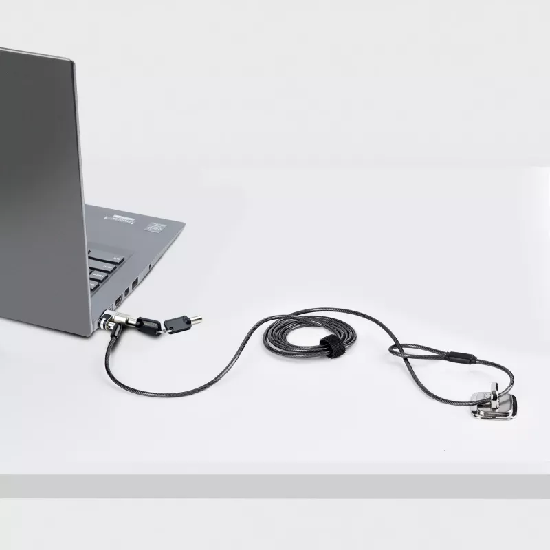 StarTech.com Cabo de segurança Nano para portátil, 1,8 m, antifurto com chave, cabo de segurança para portáteis com slot Nano, para portáteis EliteBook/Lenovo X1/2-in-1, cabo de aço resistente a cortes para portátil