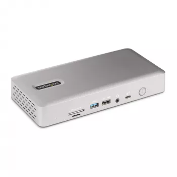 StarTech.com Docking station universal USB4 e Thunderbolt 4, quatro ecrãs em Windows, dois ecrãs em MacBook, dock HDMI DP com função de carregamento de portátil de 98W