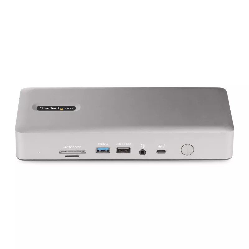 StarTech.com Docking station universal USB4 e Thunderbolt 4, quatro ecrãs em Windows, dois ecrãs em MacBook, dock HDMI DP com função de carregamento de portátil de 98W