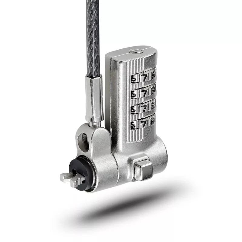 StarTech.com Cabo de segurança universal para portátil de 2 m, cabo de segurança para portáteis compatível com Noble Wedge®/Nano/K-Slot; cabo de fechadura de combinação sem chave, cabo de aço antifurto resistente a cortes